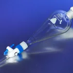 Corning PYREX Economy Squibb Separatory Funnels, Polyethylene Standard Taper Stopper, Replaceable Product Standard PTFE Stopcock