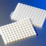 Corning Thermoplastic Elastomer (TPE) 96 Storage Tube Septum Cap on Mat, 96 Caps per Mat, 960/Pack, 5 Packs/Case, 4800 Caps/Case