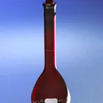 Corning PYREX Class A Low Actinic Wide Mouth Volumetric Flask, Heavy Duty, with PYREX Standard Taper Stopper