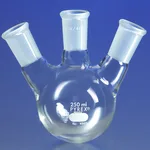 Corning PYREX Three Neck Distilling Flask, Angle Type, Standard Taper Joints