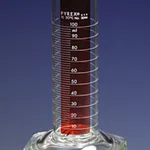 Corning PYREX Single Metric Scale Cylinders, Lifetime Red, Double Pourout, Graduated, To Contain