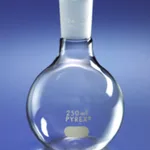 Corning PYREX 125 mL Short Neck Boiling Flask, Flat Bottom, 24/40 Standard Taper Joint