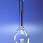 Corning PYREX Class A Lifetime Red Volumetric Flask with Snap Cap, Graduated, To Contain