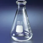 Corning PYREX Narrow Mouth Erlenmeyer Flask with Heavy Duty Rim, Graduated