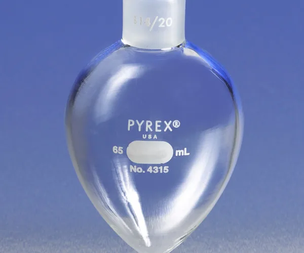 Corning PYREX Pear-Shaped Boiling Flask, Standard Taper Joint