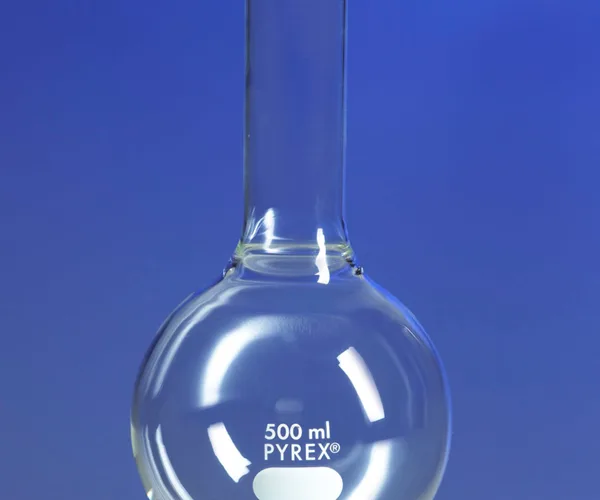 Corning PYREX Long Neck Boiling Flask, Round Bottom, Tooled Mouth