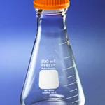 Corning PYREX Wide Mouth Erlenmeyer Flask, with GL45 Screw Cap, Graduated