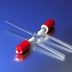 Corning PYREX Product Standard Stopcock, Brand Body, Rotaflo PTFE High Performance, Three-way, Plain Bore