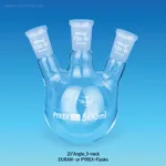 SciLab DURAN or PYREX glass 3× Joint Neck Round Bottom Flasks