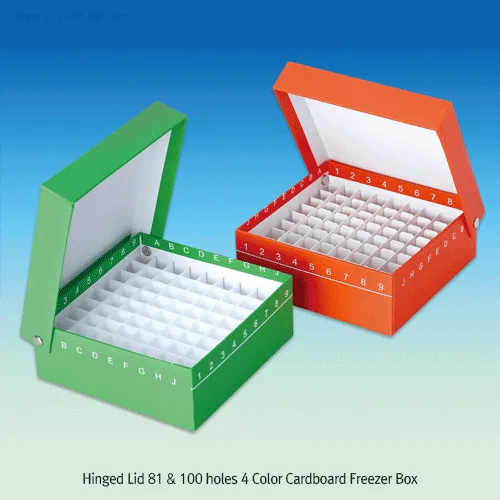 Hinged Lid 81 & 100 holes 4 Color Cardboard Freezer Box