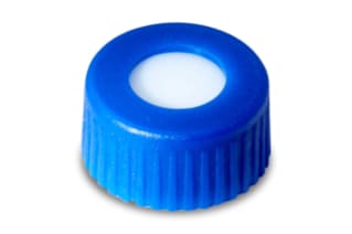 Waters Blue, 12 x 32 mm Screw Neck Cap and Preslit PTFE/Silicone Septum, 100/pk