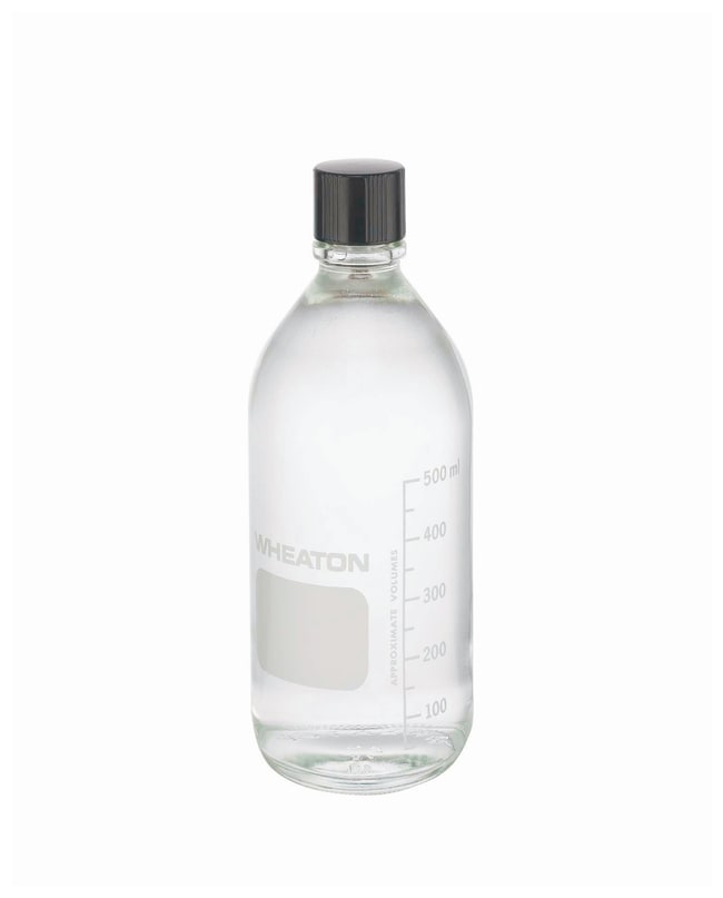 Thermo Fisher Scientific Wheaton Graduated Media/Lab Bottles: Clear Glass, With PTFE-Faced, Rubber-Lined Phenolic Cap (Autoclavable)