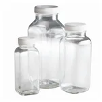 Thermo Fisher Scientific Clear French Square Bottles with White Polypropylene PE Foam/PTFE Cap