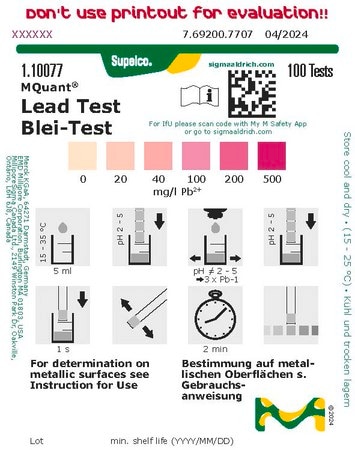 Merck MQuant LEAD-TEST 100 TESTS