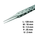 Lklab Korea Perforated Non-Slip SWISS Tweezer / 고정밀 논슬립 트위저, Rubis®, RU-2AG SWISS-SA