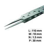 Lklab Korea Perforated Non-Slip SWISS Tweezer / 고정밀 논슬립 트위저, Rubis®, RU-5G SWISS-SA