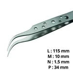Lklab Korea Perforated Non-Slip SWISS Tweezer / 고정밀 논슬립 트위저, Rubis®, RU-7G SWISS-SA