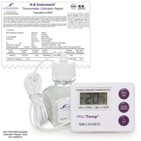 Merck SP Bel-Art(R) H-B Frio-Temp(R) Calibrated Dual Zone Electronic Verification Thermometer