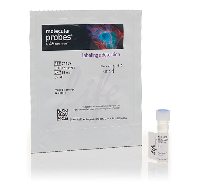 Thermo Fisher Scientific 5(6)-CFDA, SE; CFSE (5-(and-6)-Carboxyfluorescein Diacetate, Succinimidyl Ester), mixed isomers