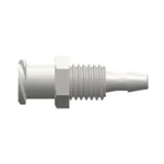 Female Luer Thread Style Panel Mount 1/4-28 UNF to 200 Series Barb, 3/32` (2.4 mm) ID Tubing