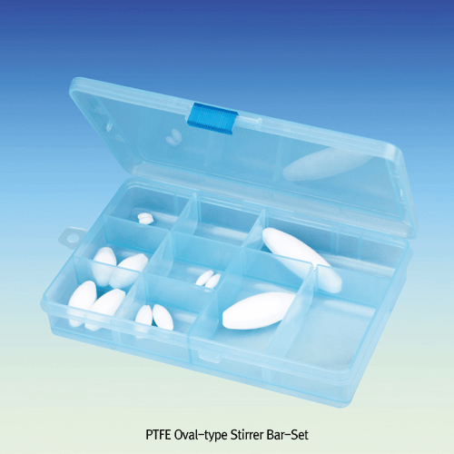 Daihan Science PTFE Oval-type Stirrer Bar-Set, for Lab & Industry, L10~70 mm, 12pcs/set<br>Exce