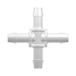 Four-Port Cross Style Manifold with 600 Series Barbs for 3/8` (9.5 mm) ID Tubing