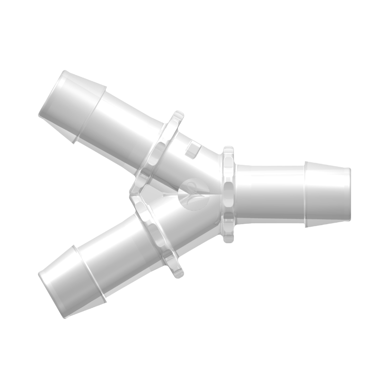 Y Connector with 600 Series Barbs, 5/8` (16.0 mm) ID Tubing