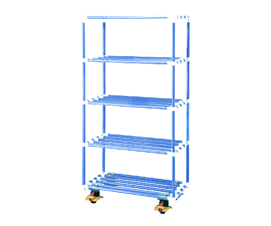 AS ONE 5-Stage Pole Shelf (Antibacterial And Fungicidal FS ERECTA® neo), 5단 폴셸프 (항균·방곰팡이)