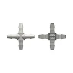 Four-port Cross Style Manifold with 200 Series Barbs for 1/8` (3.2 mm) ID Tubing