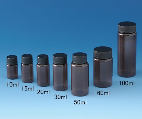 AS ONE PET Screw Vial (Brown), PET 스크류캡 바이알 갈색
