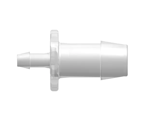 Straight Through Reduction Tube Fitting with 600 Series Barbs, 5/8` (16.0 mm) and 1/4` (6.4 mm) ID Tubing
