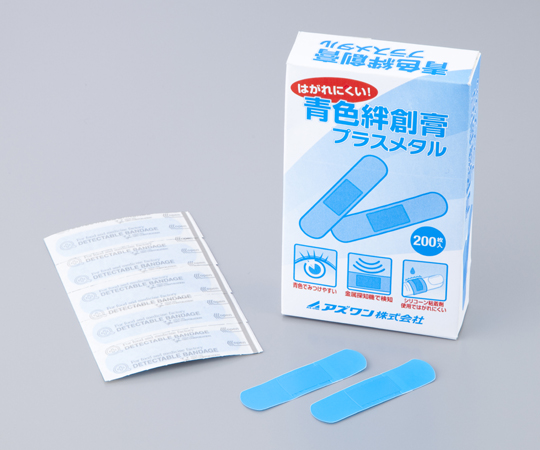 AS ONE Blue Adhesive Pluster (Plus Metal®) (Metal Contained), 청색반창고 (플러스메탈®) (금속 함유)