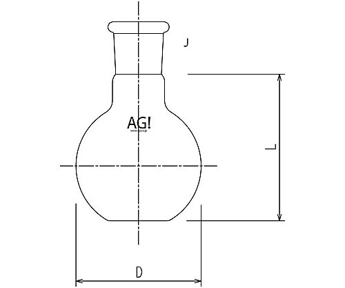AS ONE Short Neck Flat-Bottom Flask 50mL, 단수 평저 플라스크 50mL