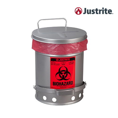 Justrite 09300 / FM인증 폐기물 안전보관통 10갤런 풋페달형 (철제/38L/빨강)/OD 354x464mm/4.8kg[1EA]