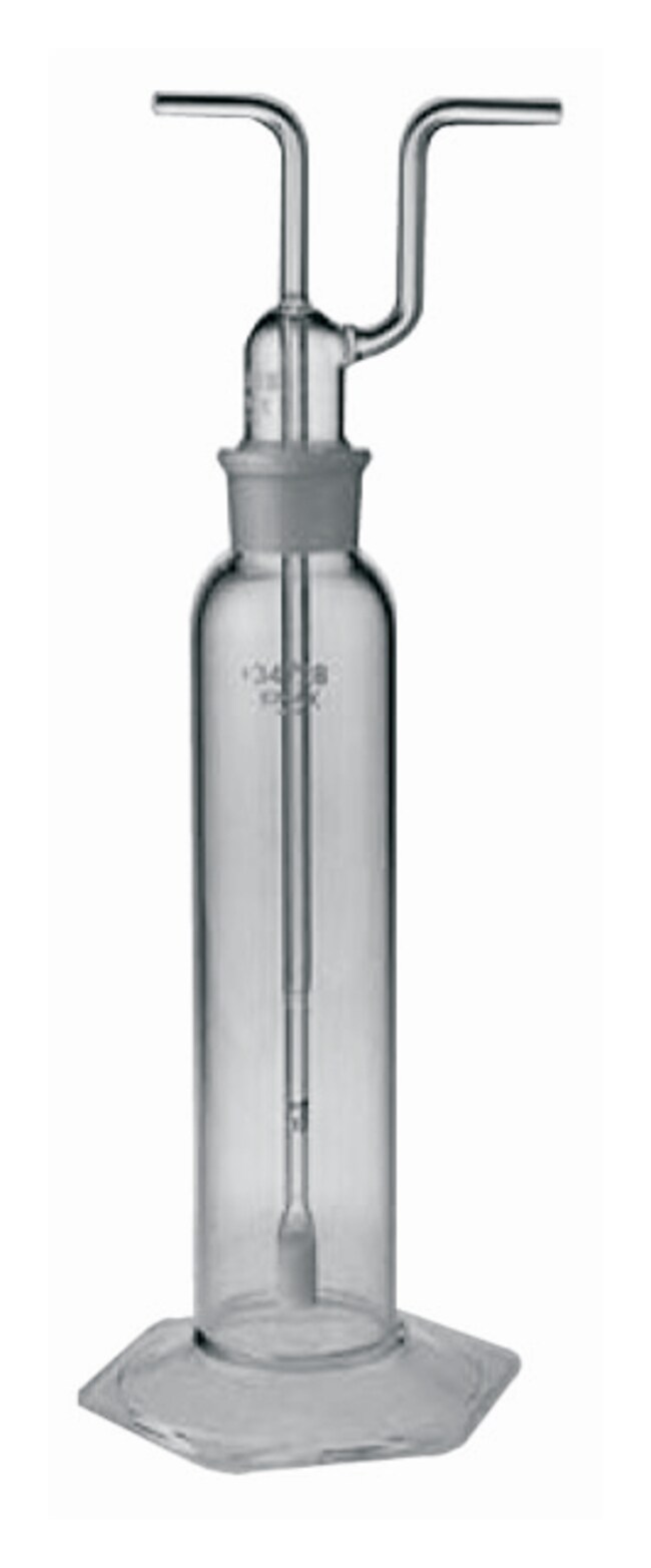 Thermo Fisher Scientific Kimble KimbleKontes Tall Form Gas Washing Bottle with Medium Length Joint and Kimflow Cylinder