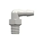 10-32 Special Tapered Thread Elbow with 1/4` Hex to 200 Series Barb, 3/32` (2.4 mm) ID Tubing