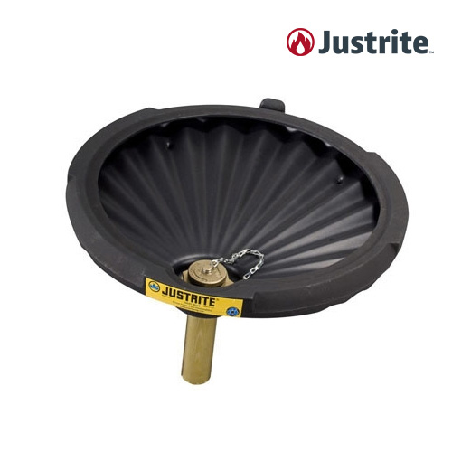Justrite 28680 / 드럼통 전용 안전깔때기 화염방지망 미포함형 (재활용 PE/9L/검정)/OD 533x83mm/1.8kg[1EA]