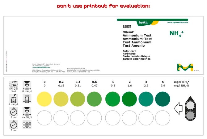Merck AMMONIUM TEST 0.2 - 0.4 - 0.6 - 1 - 2 -