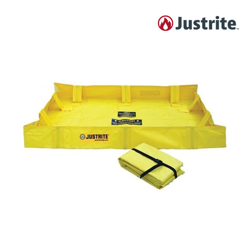 Justrite 28564 / 내부고정/폴딩형 유출방지 602L 퀵범 (PVC/노랑)/1219x2438x203mm/5.8kg[1EA]