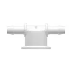 Sanitary Fitting Instrument Tee, Maxi Flange to 600 Series Barb, 1/2` (12.7 mm) Tubing ID, Animal-free Natural Polyethylene
