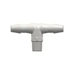 1/8-27 NPT Thread Tee with 7/16` Hex to 200 Series Barb, 1/4` (6.4 mm) ID Tubing