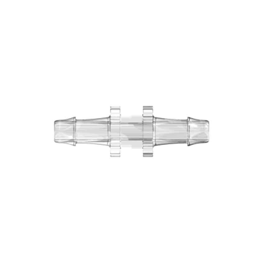 1//16 ID Tubing 25-Pack Natural Kynar PVDF Value Plastics N004-J1A Straight Through Tube Fitting with 500 Series Barbs 1.6 mm