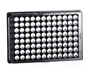 Greiner Bio One CELL CULTURE MICROPLATE, 96 WELL, PS, F-BOTTOM(CHIMNEY WELL), µCLEAR®, BLACK, ADVANCED TC, LID WITH CONDENSATION RINGS, STERILE, 8 PCS./BAG