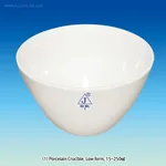 Daihan Science Glazed Porcelain Crucible & Cover, Low, Medium & High Form, Up to 1000℃, 5~250㎖<