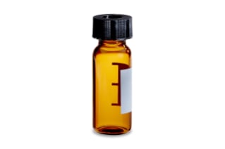 Waters LCGC Certified Amber Glass 12 x 32 mm Screw Neck Vial, with Cap and PTFE/Silicone Septum, 2 mL Volume, 100/pk