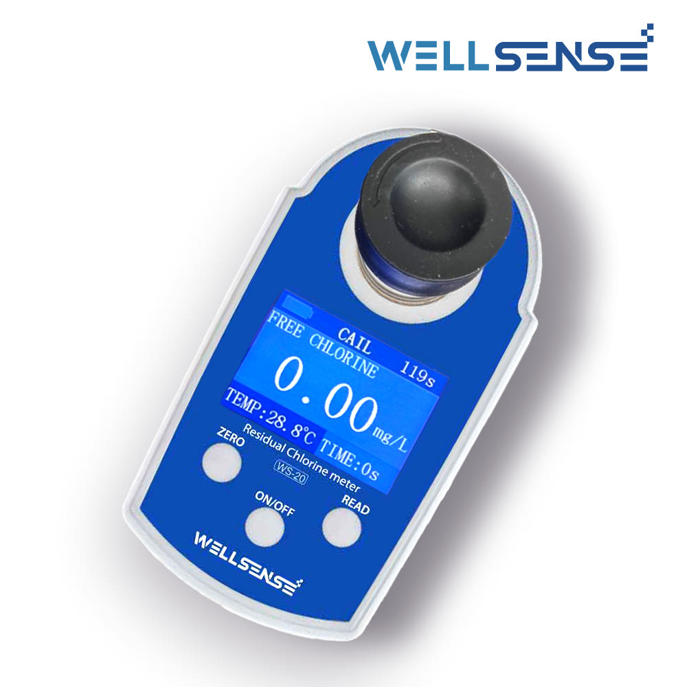 WELLSENSE 웰센스 휴대용 잔류 염소 측정기 WS-20 수영장 수질 농도 관리 테스트 측정 유리 염소계