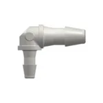 Elbow Reduction Tube Fitting with 200 Series Barbs, 3/32` (2.4 mm) and 1/16` (1.6 mm) ID Tubing