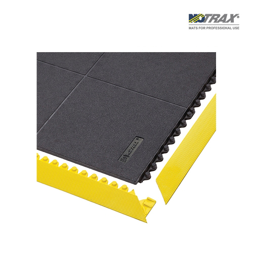 Notrax 551F0003YL / 정전기 방지 모듈형 피로방지 기능성 안전매트, 조립형 매트 전용 경사 모서리 (암/니트릴/노랑)/910x50mm/0.7kg[1EA]