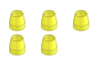 Waters Ferrule, Tefzel,  yellow, 1/8 in,5/pk
