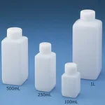 AS ONE J Bottle Square Type Narrow-Mouth Natural (Sterile), J 각형 세구병 내추럴 (멸균처리)